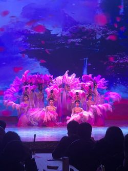 Chinese dancers performing on stage