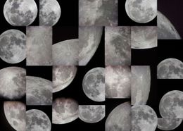 collage of black and white photos of the moon