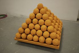 pyramid made of stacked balls